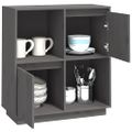 vidaXL Komoda sivá 74x35x80 cm borovicový masív