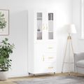 vidaXL Vysoká skrinka lesklá biela 69,5x34x180 cm spracované drevo