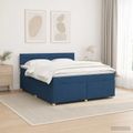 vidaXL Posteľ boxspring s matracom Modrá 140 x 200 cm Látka
