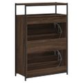 vidaXL Botník hnedý dub 75x34x112 cm kompozitné drevo