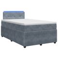 vidaXL Posteľ boxspring s matracom Tmavosivá 120 x 200 cm Zamat