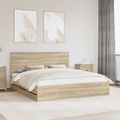 vidaXL Rám postele Sonoma dub 200 x 200 cm Inžinierske drevo