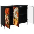 vidaXL Servírovacia skriňa GENNEP Čierny dub 102 x 33 x 76 cm