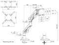 Neomounts DS70-256BL1 ACE Gaming Desk Mount, single display up to 57"  (Topfix clamp/grommet) Držák, VESA, stolní, pro 1 plochý/zakrivený monitor, úhloprícka 24–57", náklon 115°, otácení 180°, rotace 180°, ocel, cerný
