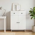 vidaXL Servírovacia skriňa Biela 66 x 34,5 x 90 cm Kompozitné drevo