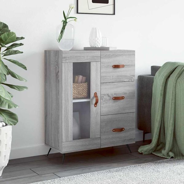 vidaXL Komoda sivý dub sonoma 69,5x34x90 cm kompozitné drevo