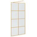 vidaXL Stena walk-in sprchy Zlatá 100 x 195 cm tvrdené sklo