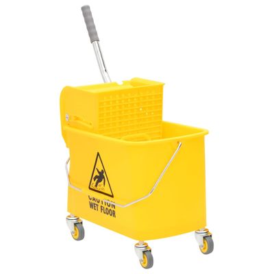 vidaXL Vedro na mop so žmýkačkou a kolieskami žlté 20 l polypropylén