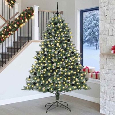 vidaXL Umelý vianočný stromček Zelená 240 cm PVC, plast a oceľ
