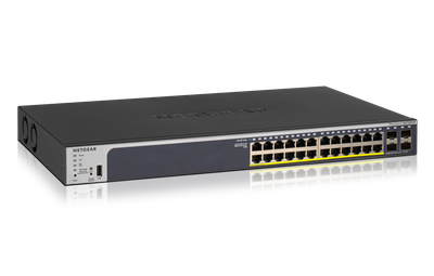 NETGEAR 24-Port Gigabit PoE+ (380W) SmartManaged Pro Switch with 4 SFP Ports