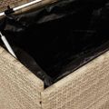 vidaXL záhradný úložný box s kolieskami Béžová 160x55x75 cm Poly ratan