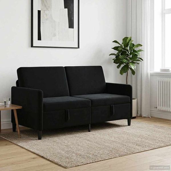 vidaXL Sofa s úložným priestorom Čierna 172 x 78 x 87 cm Polyester