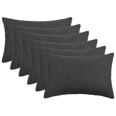 vidaXL Poťah na podložku 6 pcs HEERLEN Tmavosivá 50 x 70 cm Bouclé