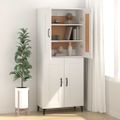 vidaXL Komoda biela 69,5x34x90 cm spracované drevo