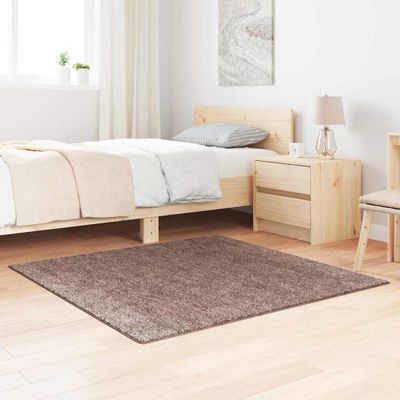 vidaXL Protišmykový Shaggy Koberec Hnedá 120 x 120 cm PP
