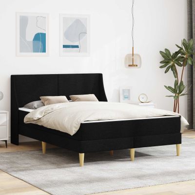 vidaXL Rám postele s matracom Čierny 120 x 190 cm Polyester