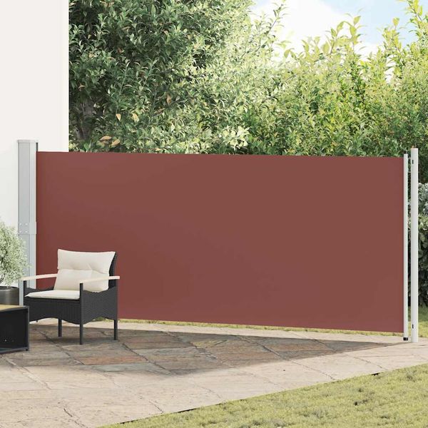 vidaXL Zaťahovacia bočná markíza na terasu 600x160 cm, hnedá