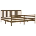 vidaXL Posteľný rám s čelom medovo-hnedý 200x200 cm masívne drevo