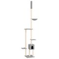 vidaXL Strom pre mačky od podlahy po strop bledosivý 258,5-284,5 cm