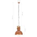 vidaXL Industriálna závesná lampa 25 W medená mangovník 32 cm okrúhla E27