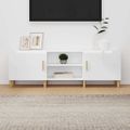 vidaXL TV stolík lesklý biely 150x30x50 cm spracované drevo