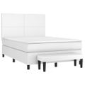 vidaXL Boxspring posteľ s matracom biela 140x200 cm umelá koža