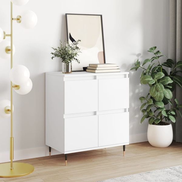vidaXL Komoda biela 60x35x70 cm spracované drevo