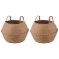 vidaXL Kvetináč s uchami 2 ks Prírodná Ø 45 x 36 cm 100% Morská tráva