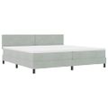 vidaXL Posteľ s pružinovým rámom Svetlosivá 200 x 200 cm Zamat