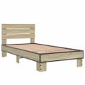 vidaXL Posteľný rám dub sonoma 90x190 cm kompozitné drevo a kov