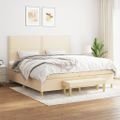 vidaXL Boxspring posteľ s matracom krémová 200x200 cm látka