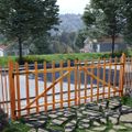 vidaXL Dvojkrídlová brána, impregnované lieskové drevo 300x120 cm