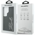 Puzdro Karl Lagerfeld so zrnitou štruktúrou Signature Metal Resin Logo pre Samsung Galaxy S26 Ultra čierne