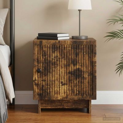 vidaXL Nočný stolík Dymový dub 43 x 34,5 x 50 cm Kompozitné drevo