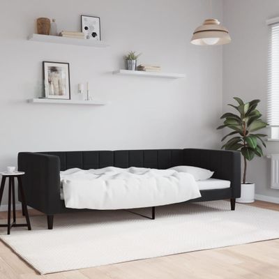 vidaXL Denná posteľ čierna 90x200 cm zamat