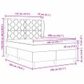 vidaXL Posteľ s pružinovým rámom Tmavohnedá 200 x 140 cm látka