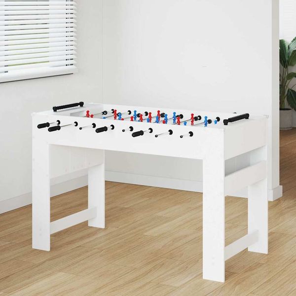vidaXL Stolný futbal Biely 125 x 60,5 x 80 cm Kompozitné drevo