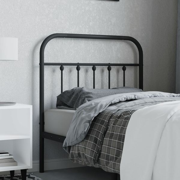 vidaXL Kovové náhradné čelo postele čierne 90 cm