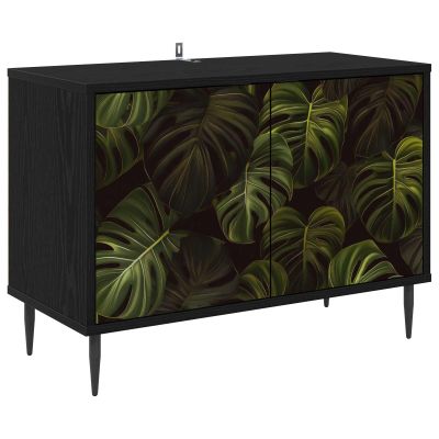 vidaXL TV skrinka ELBURG 69 x 33 x 50,5 cm Čierny dub Kompozitné drevo