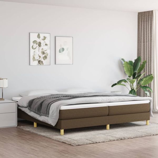 vidaXL Boxspring posteľ s matracom tmavohnedá 200x200 cm látka