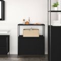 vidaXL Kúpeľňová skrinka s policami dub čierny 76,5x35x95 cm
