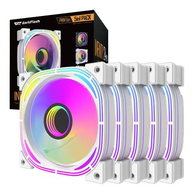 Súprava PC ventilátorov DARKFLASH INF24 ARGB 5v1 White