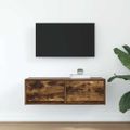 vidaXL TV skrinka dymový dub 80x31x25,5 cm spracované drevo