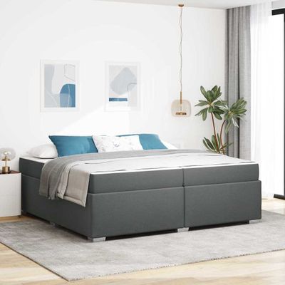 vidaXL Rám postele s matracmi Tmavo šedá 200 x 200 cm látka