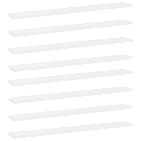 vidaXL Prídavné police 8 ks, biele 80x10x1,5 cm, drevotrieska