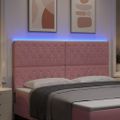 vidaXL LED hlavová doska s LED pásikmi Ružová 180 cm Zamat