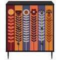 vidaXL Příborník ESSEN Potlač slnečníc 66 x 36,5 x 76 cm Čierny dub