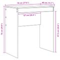 vidaXL Stôl Biela 70 x 40 x 76 cm
