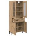 vidaXL Highboard Remeselný dub 69,5 x 34 x 180 cm Kompozitné drevo