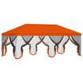 vidaXL Kryt altánku s bočnými stenami 6 x 3 m Oranžová Polyester